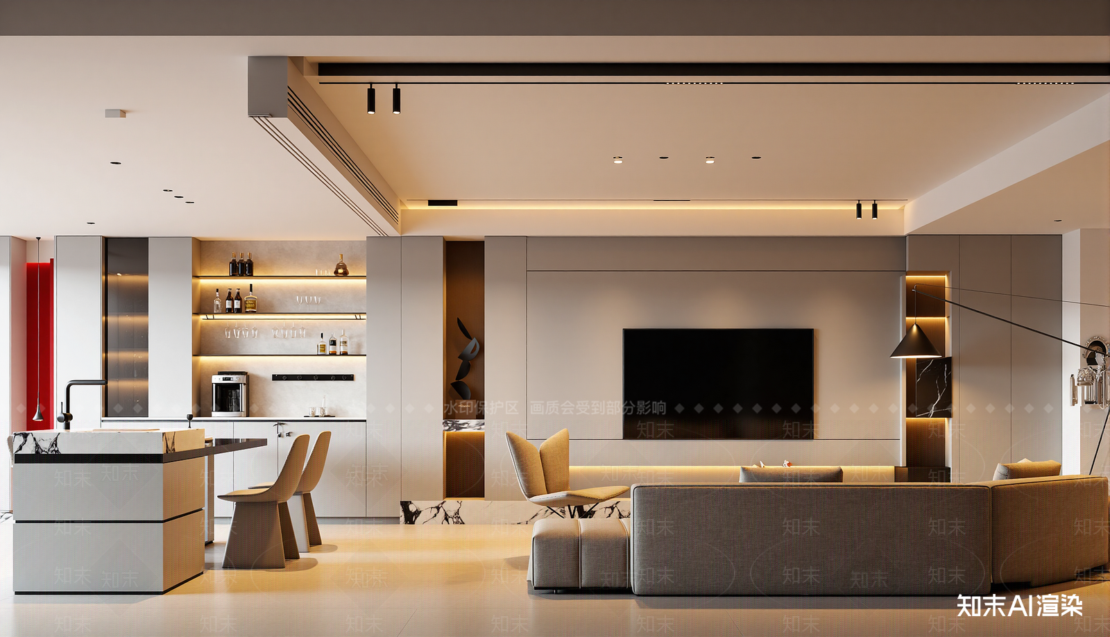 现代客餐厅3D模型下载【ID:1221493146】