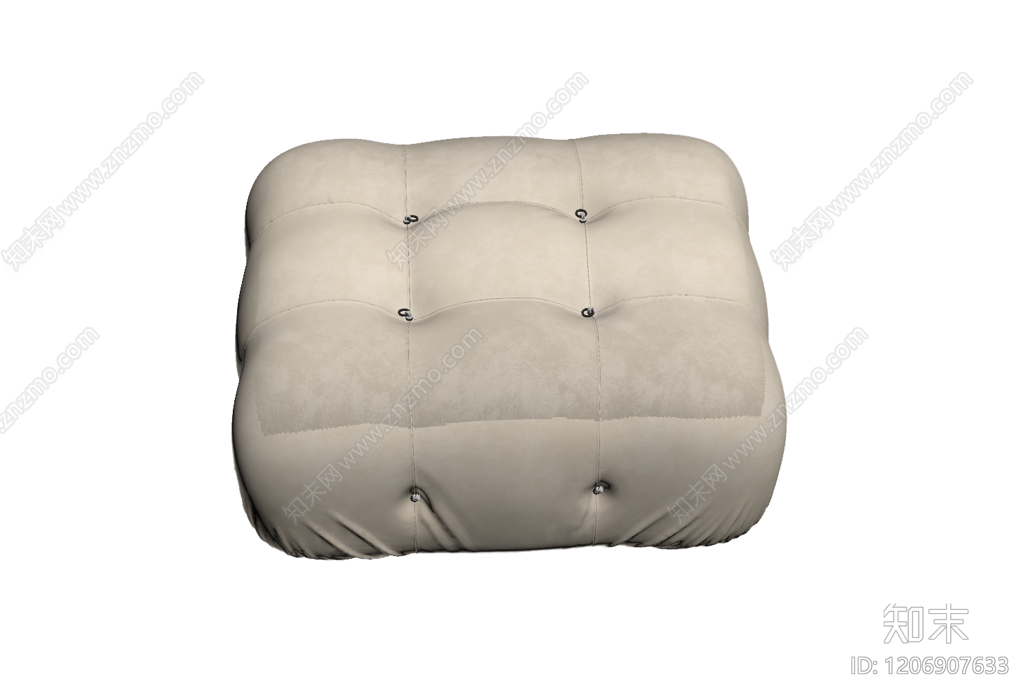 米色布艺脚凳3D模型下载【ID:1206907633】