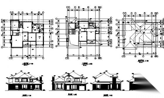 某二层别墅（A2型）建筑方案图cad施工图下载【ID:149919147】