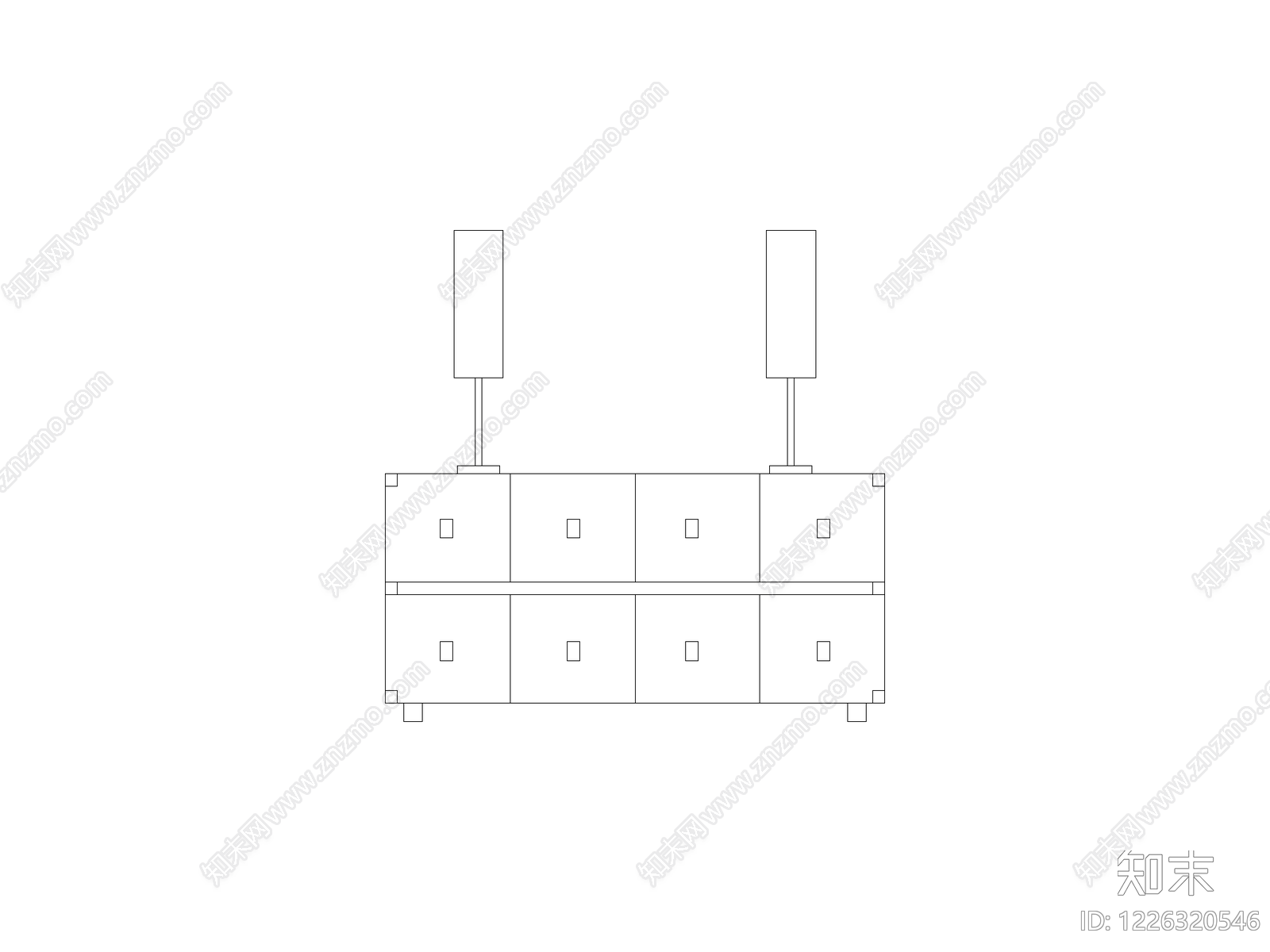 现代柜子立面图块cad施工图下载【ID:1226320546】