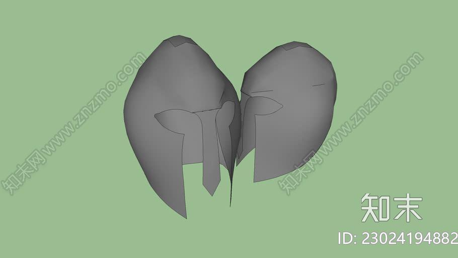 希腊的头盔SU模型下载【ID:1162233736】