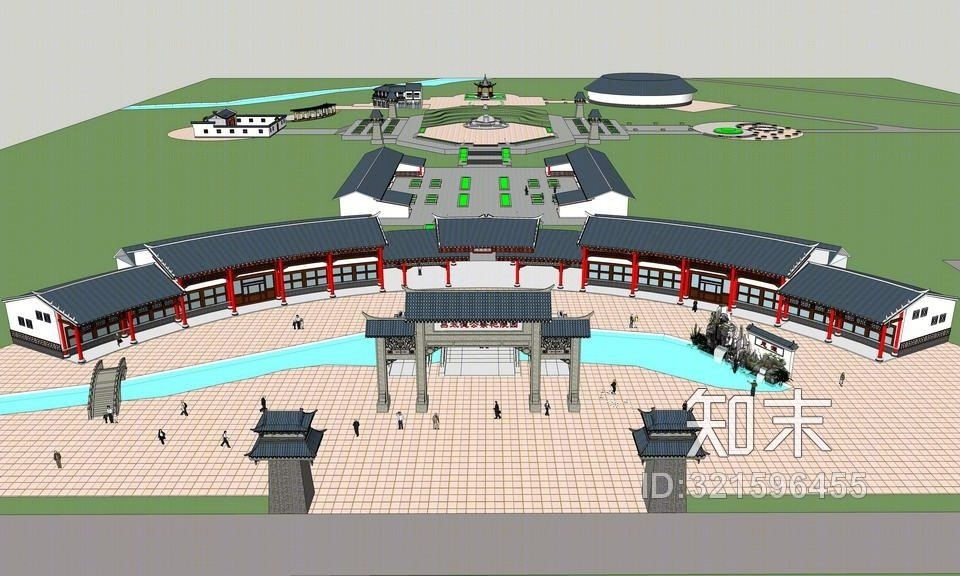 吕太德公祭祀陵园SU模型下载【ID:321596455】