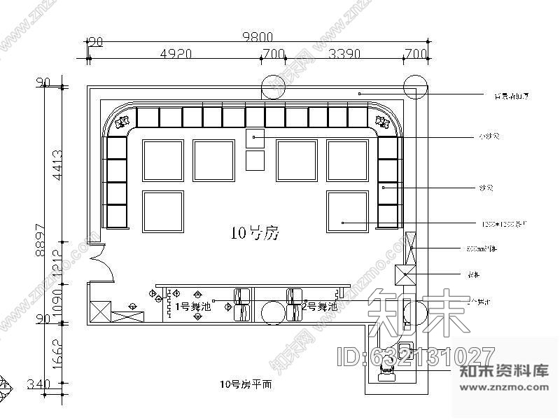 施工图某夜总会包间施工详图(含效果cad施工图下载【ID:632131027】