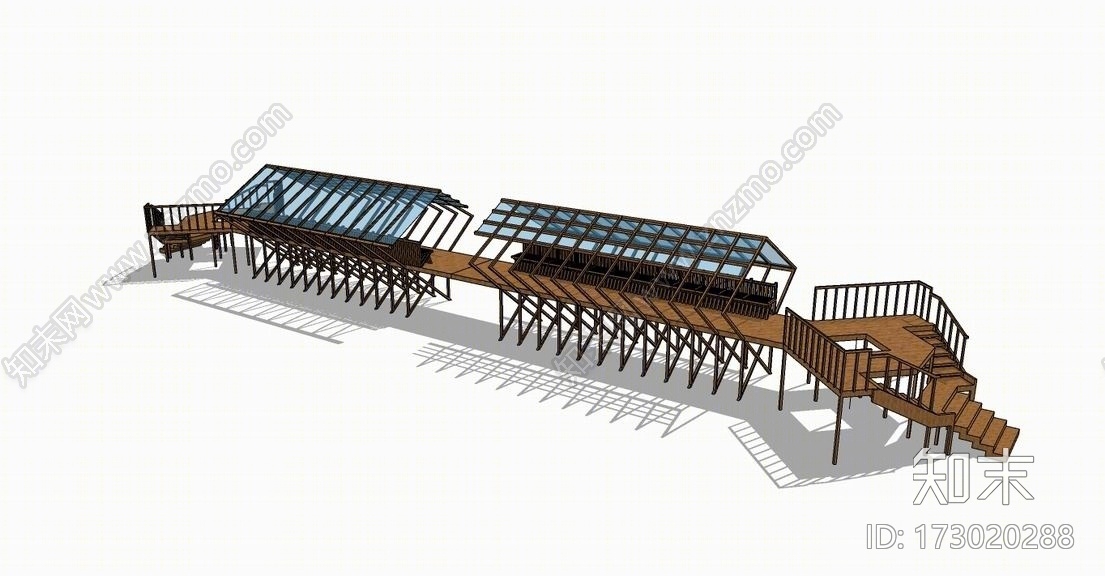 景观廊架SU模型下载【ID:173020288】