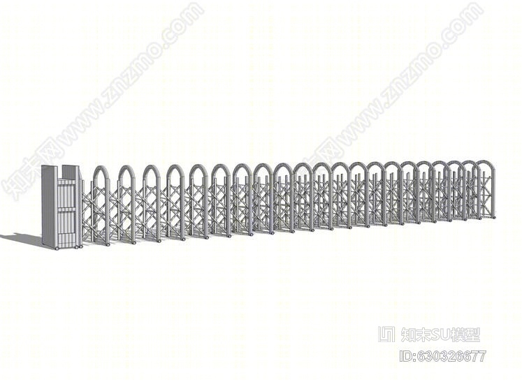 自动伸缩门SU模型下载【ID:630326677】