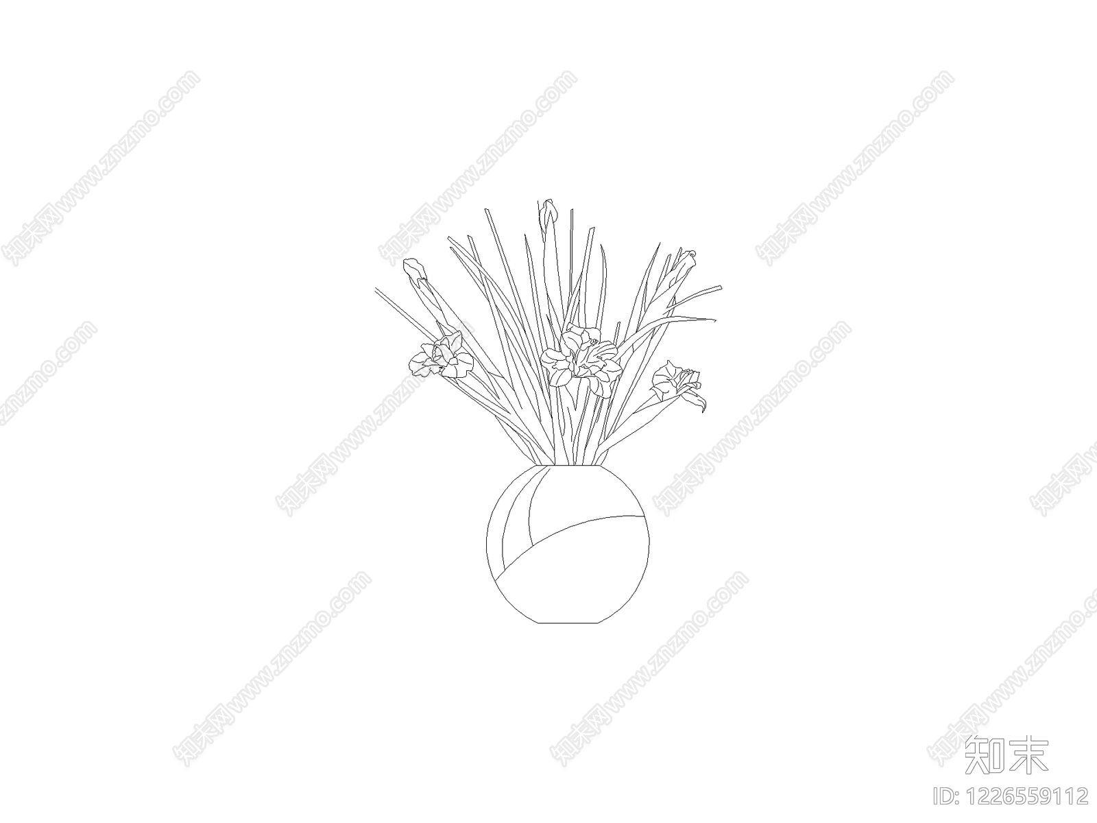 现代花CAD图纸