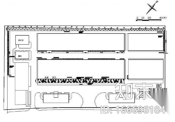 某工厂绿化方案平面图cad施工图下载【ID:166696184】