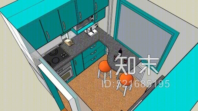 小型厨房SU模型下载【ID:521685195】