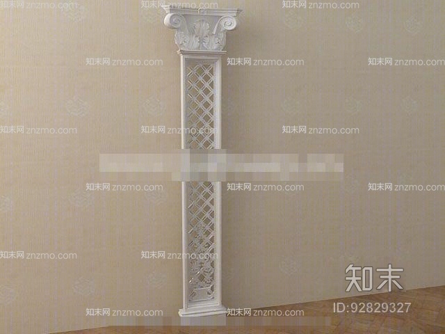 米色石膏欧式构件3D模型下载【ID:92829327】