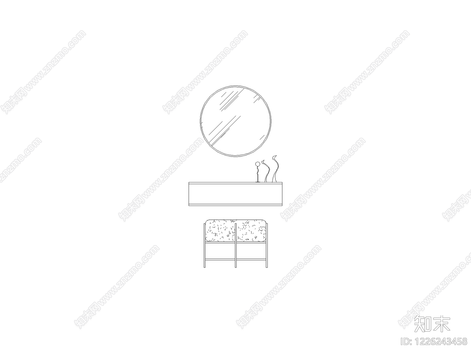 现代桌子CAD图纸