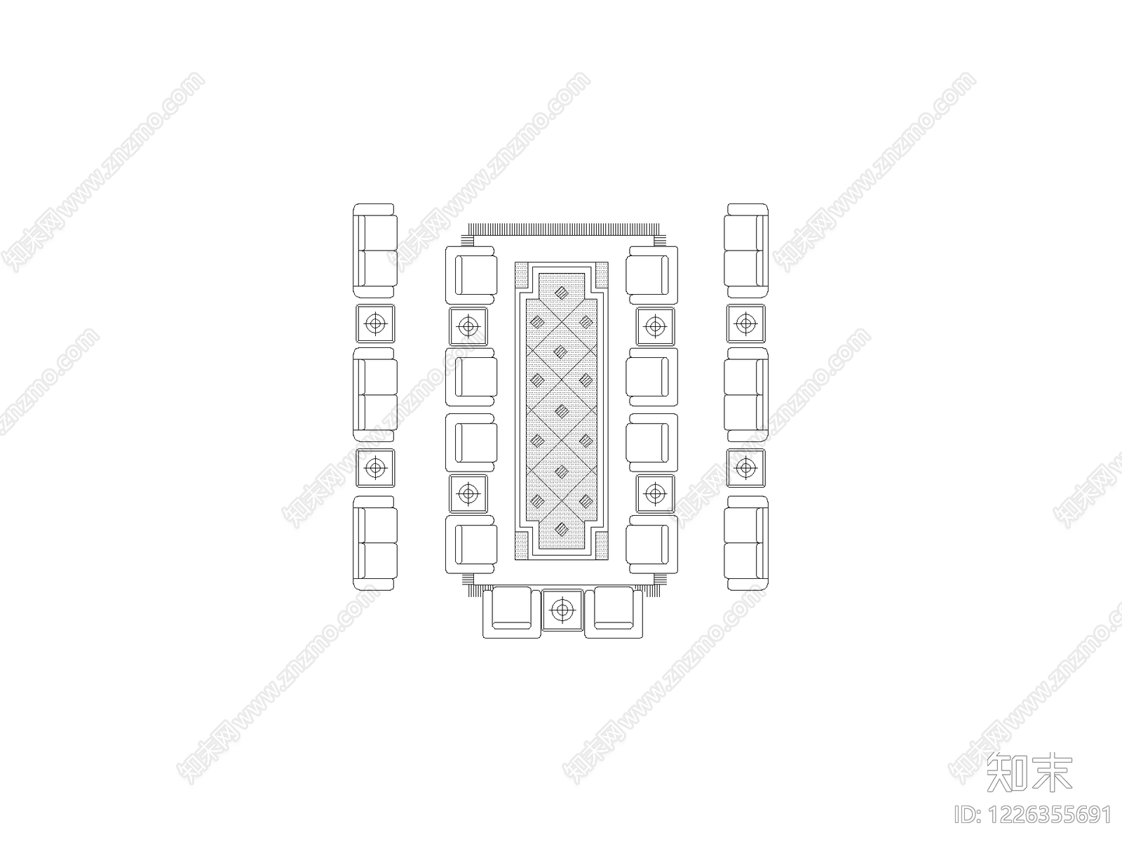 沙发cad施工图下载【ID:1226355691】