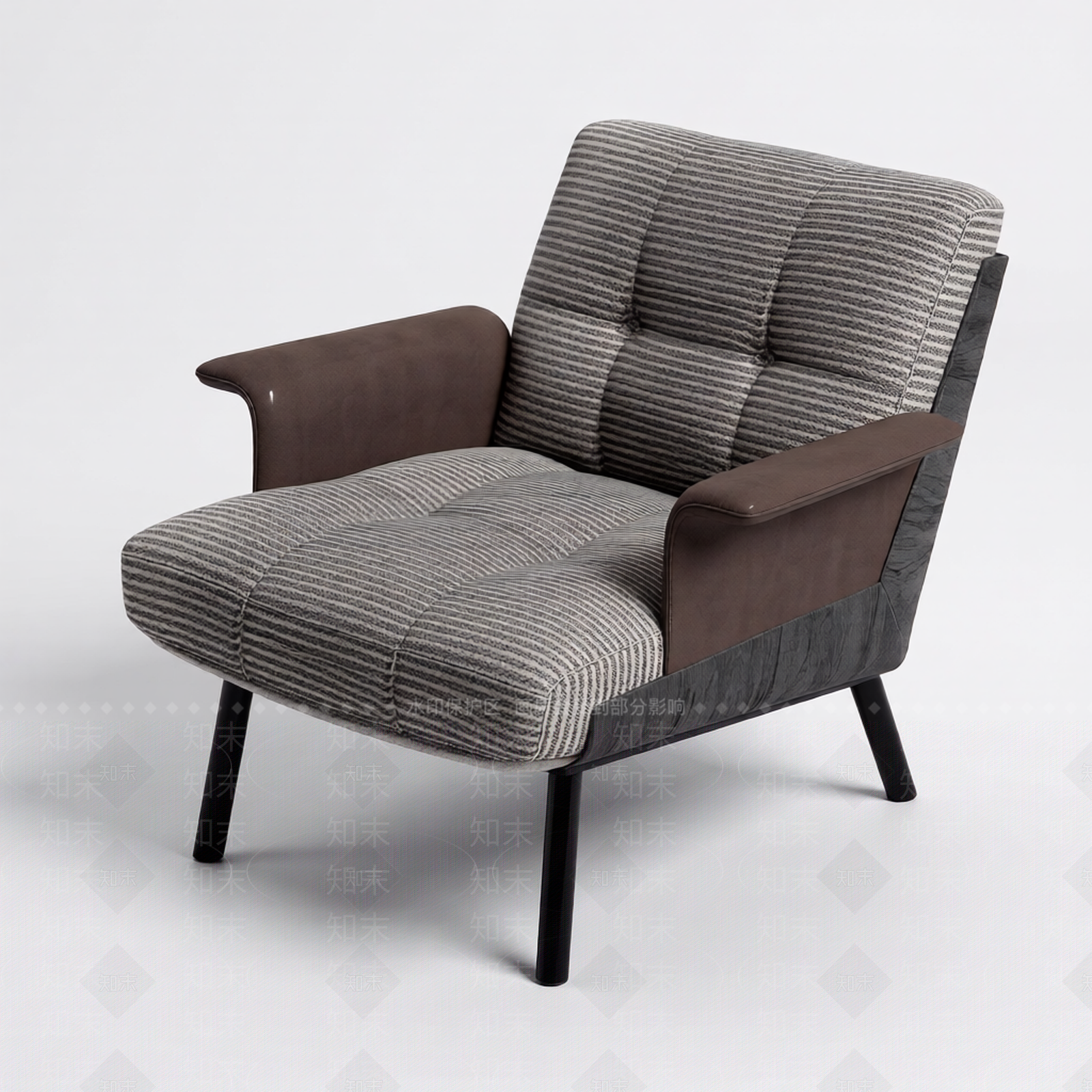 混合材质单人沙发椅3D模型下载【ID:1206200913】