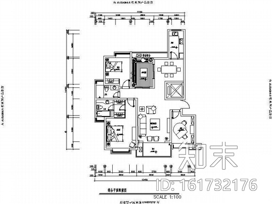 法式住宅四居样板房装修图纸施工图下载【ID:161732176】