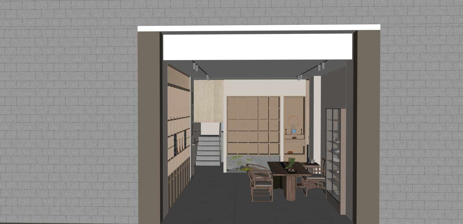 新中式茶叶店SU模型下载【ID:1216065550】
