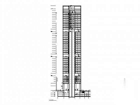 [深圳]超高层核心筒结构商业综合体建筑施工图cad施工图下载【ID:165606175】