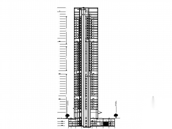 [深圳]超高层核心筒结构商业综合体建筑施工图cad施工图下载【ID:165606175】