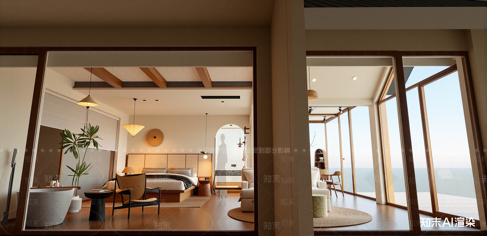 侘寂民宿客房SU模型下载【ID:1216040712】