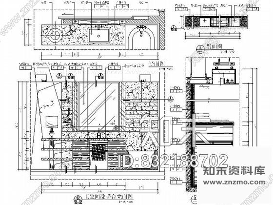 图块/节点现代高档酒店卫生间节点详图CAD图块下载施工图下载【ID:832188702】