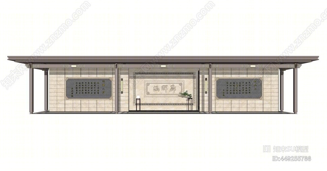 中式廊架SU模型下载【ID:449255788】