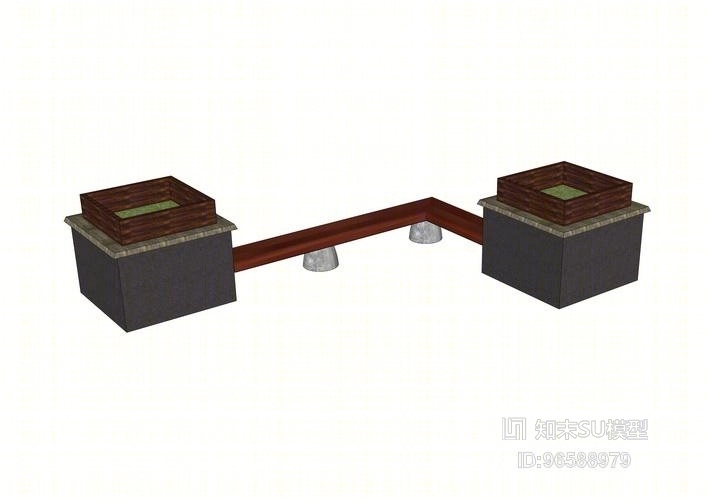 树池坐凳组合SU模型下载【ID:96588979】