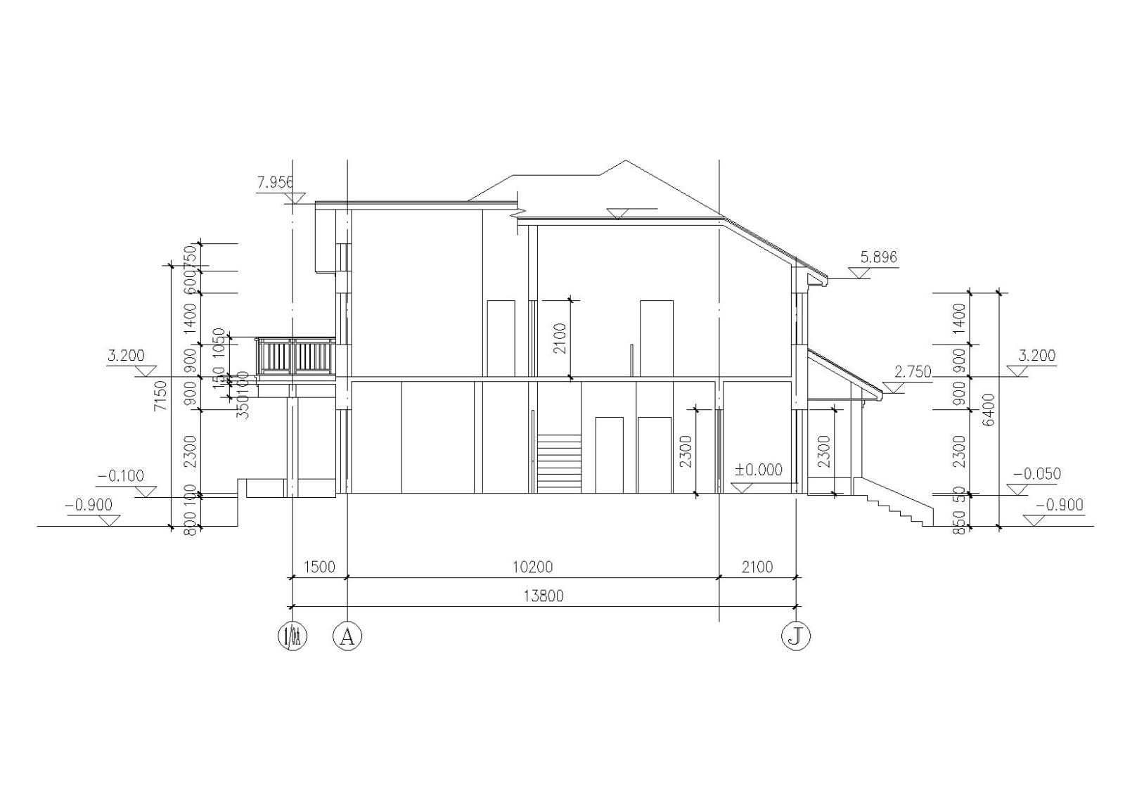 [黑龙江]二层独栋别墅建筑施工图cad施工图下载【ID:149891129】