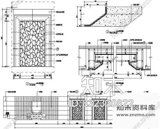 图块/节点装饰墙面cad施工图下载【ID:832330822】