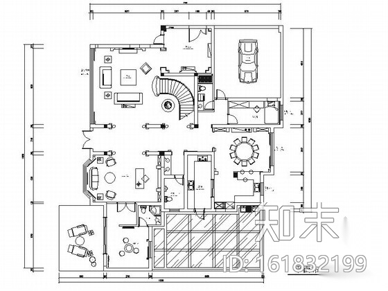 [江苏]法式古典奢华温馨简约独栋别墅室内装修施工图（...施工图下载【ID:161832199】