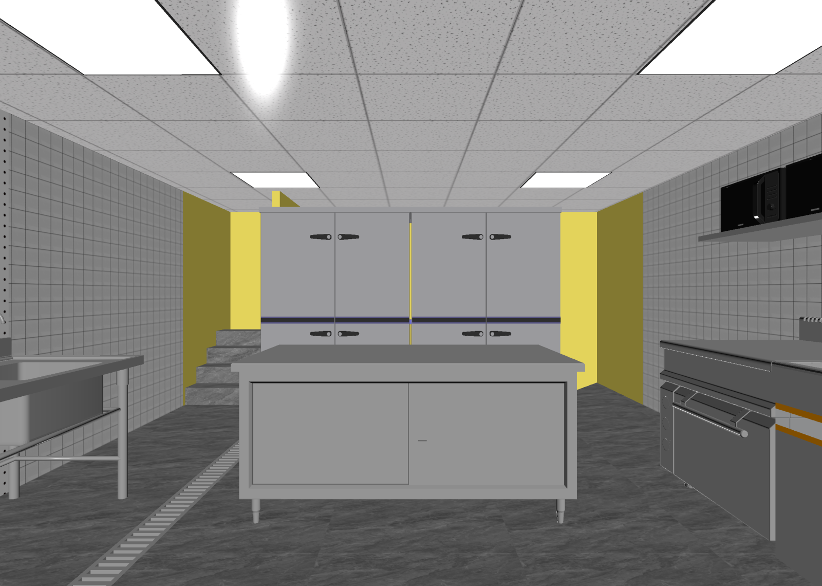 现代后厨3D模型下载【ID:1214585304】