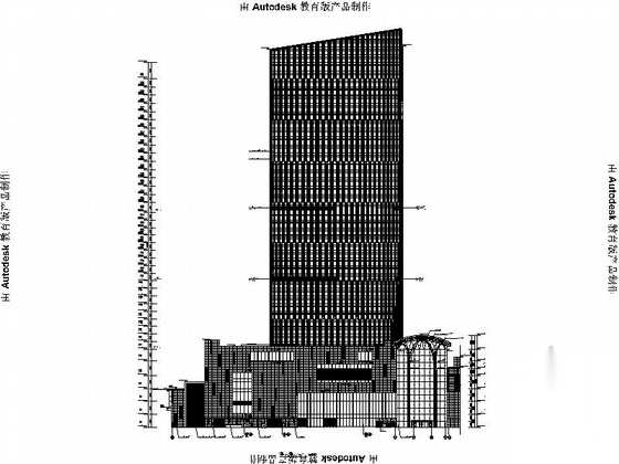 [黑龙江]四十一层玻璃幕墙国际商业综合体建筑施工图（1...施工图下载【ID:167029138】