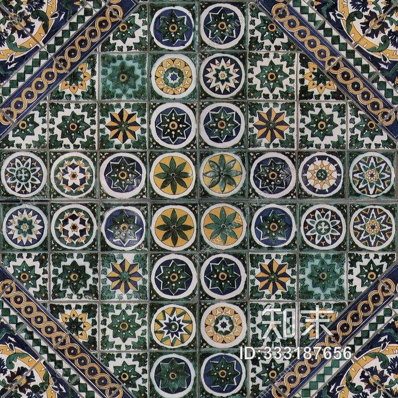 欧式瓷片拼花贴图下载【ID:333187656】
