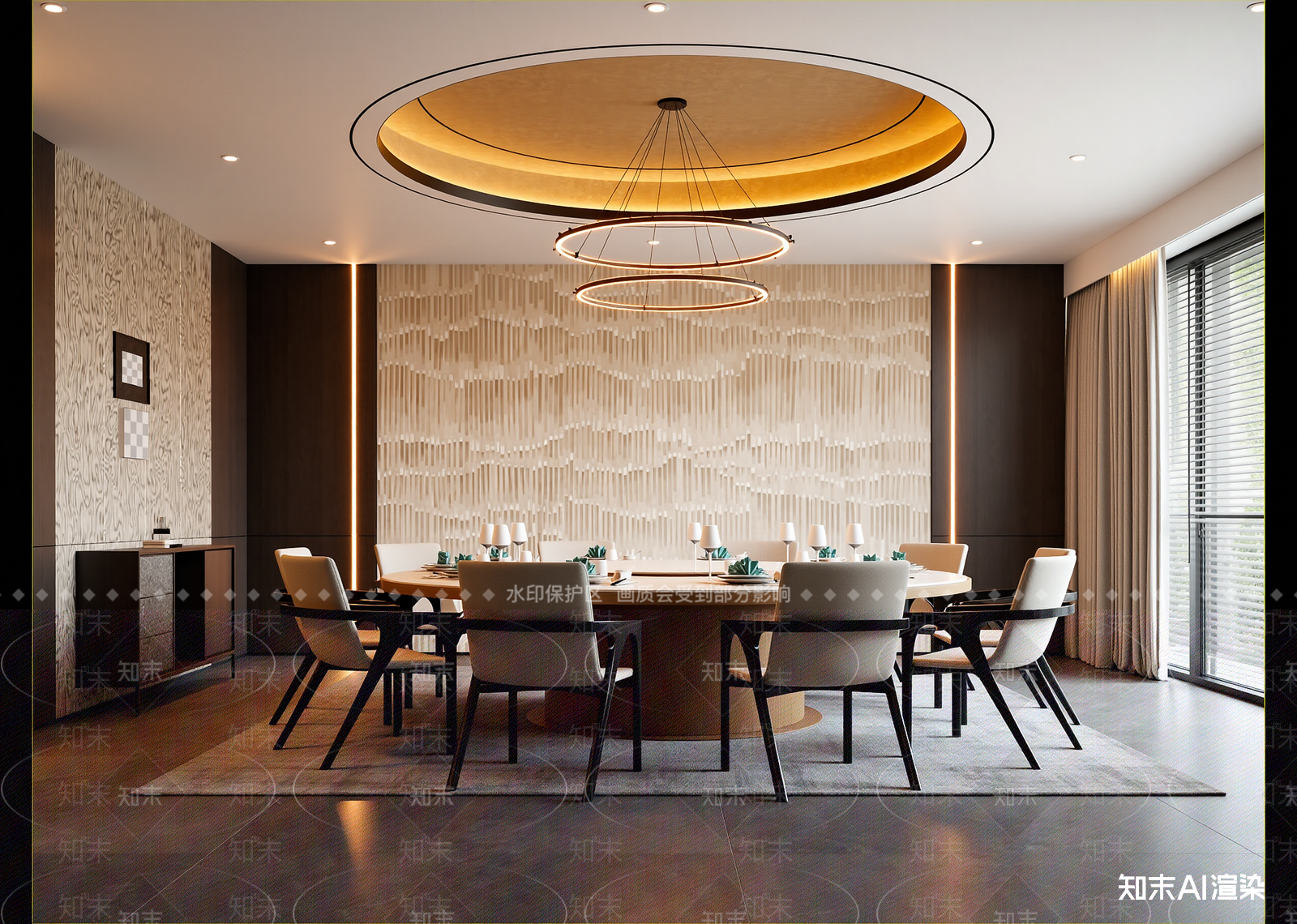 现代酒店餐厅3D模型下载【ID:1215081029】