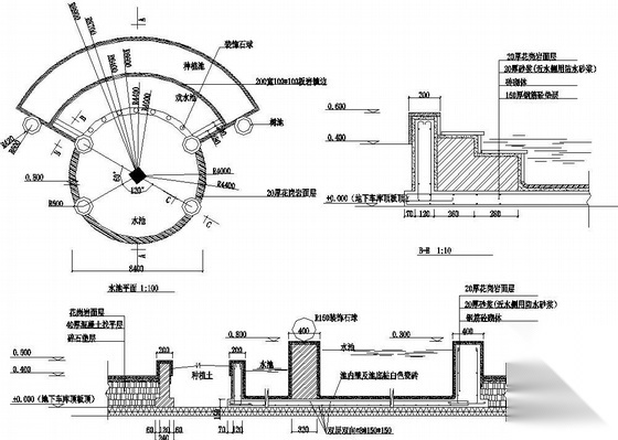 水池广场详图cad施工图下载【ID:161056112】