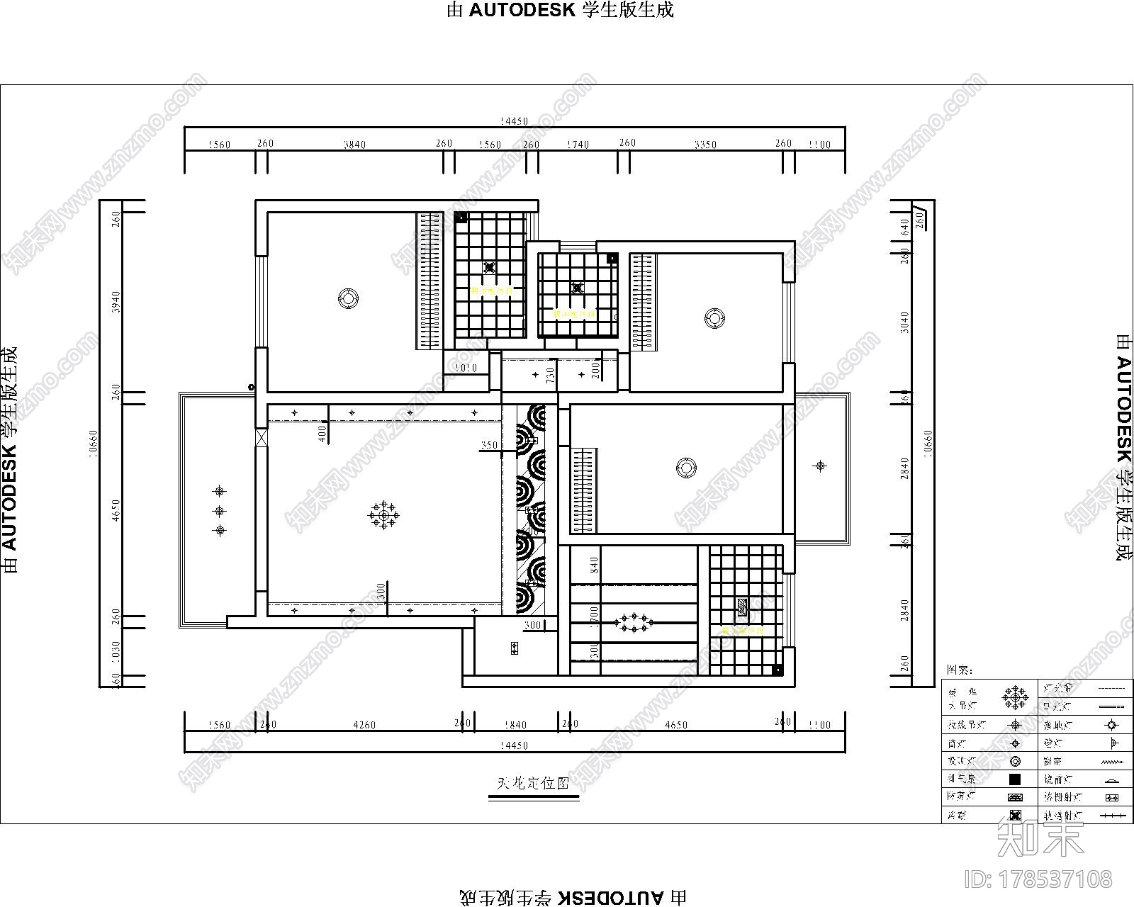 [衡阳]三室两厅设计图cad施工图下载【ID:178537108】