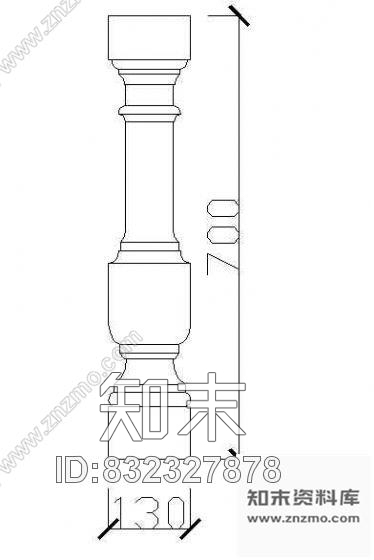 图块/节点西式栏杆柱cad施工图下载【ID:832327878】