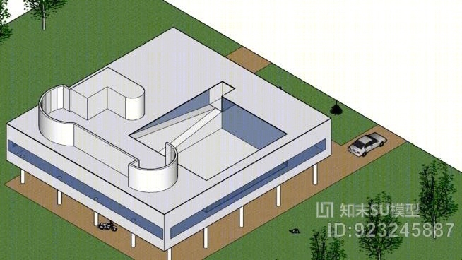 萨伏伊别墅SU模型下载【ID:923245887】