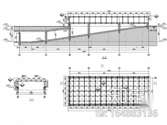 汽车坡道玻璃雨棚图纸及结构计算书cad施工图下载【ID:164883136】