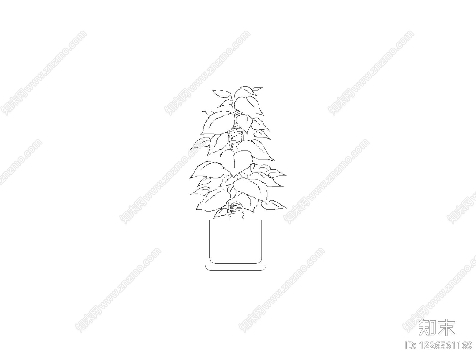 种绿植盆栽图块cad施工图下载【ID:1226561169】