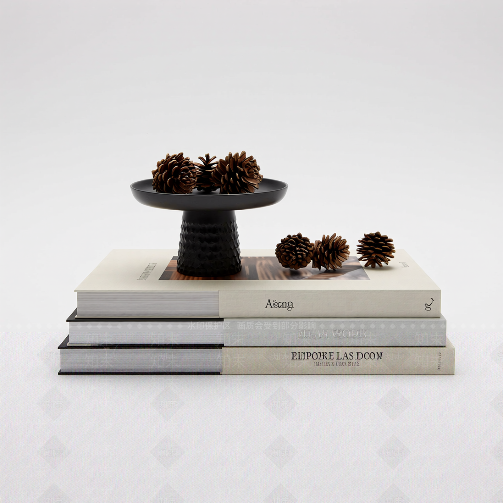 松果装饰书堆组合3D模型下载【ID:1206194290】