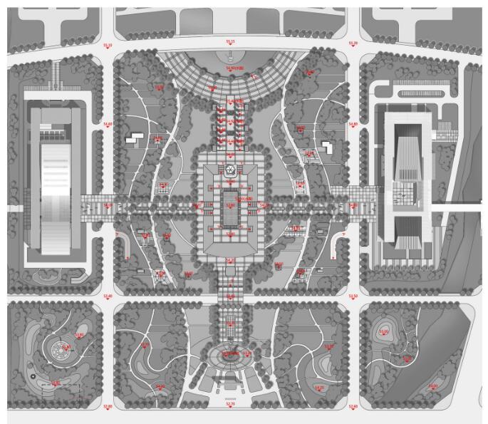 [安徽]某市现代风格政务中心办公楼（CAD+SU+文本）cad施工图下载【ID:151397121】