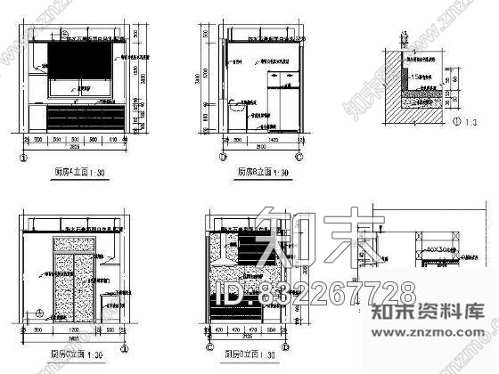 图块/节点别墅厨房设计详图cad施工图下载【ID:832267728】