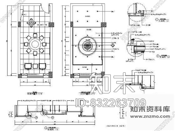 图块/节点小餐厅吊顶详图cad施工图下载【ID:832263709】