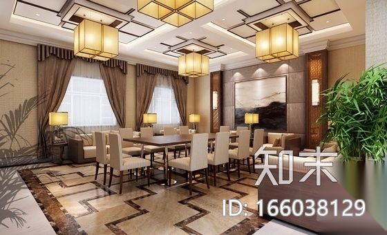 [湖北]高档新中式风格五星级酒店室内装修施工图（含效果...cad施工图下载【ID:166038129】