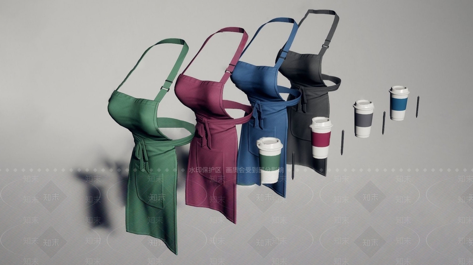 现代围裙3D模型下载【ID:1107414281】