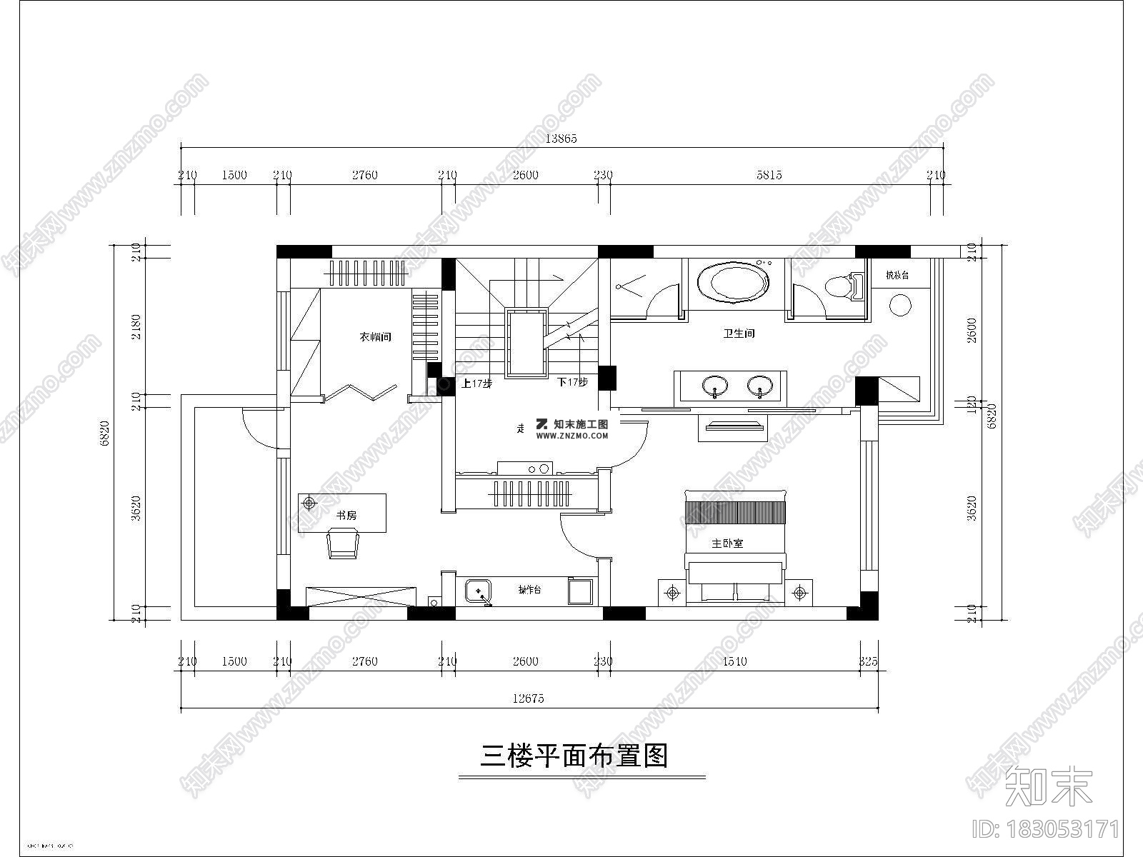 衡山一号别墅cad施工图加效果图，cad施工图下载【ID:183053171】