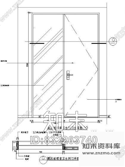 经理室卫生间门详图施工图下载【ID:832263740】