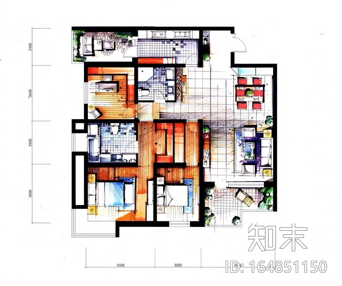 80张室内设计手绘作品施工图下载【ID:164851150】