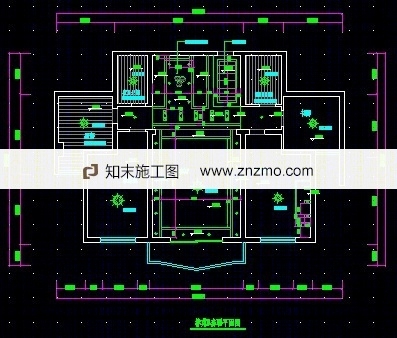 二居两卫一书房cad施工图下载【ID:66944937】