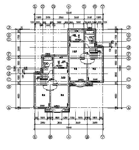 某三层联体别墅建筑施工图cad施工图下载【ID:149922190】