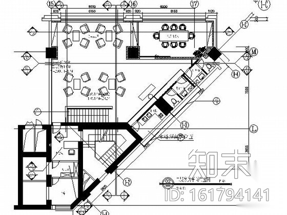 [北京]某双层品牌茶馆施工图cad施工图下载【ID:161794141】