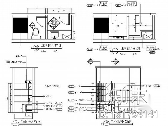 [北京]某双层品牌茶馆施工图cad施工图下载【ID:161794141】